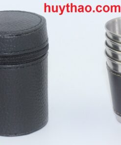 Alternative view of Bộ 4 cốc inox bọc da dung tích 70ml kèm bao da